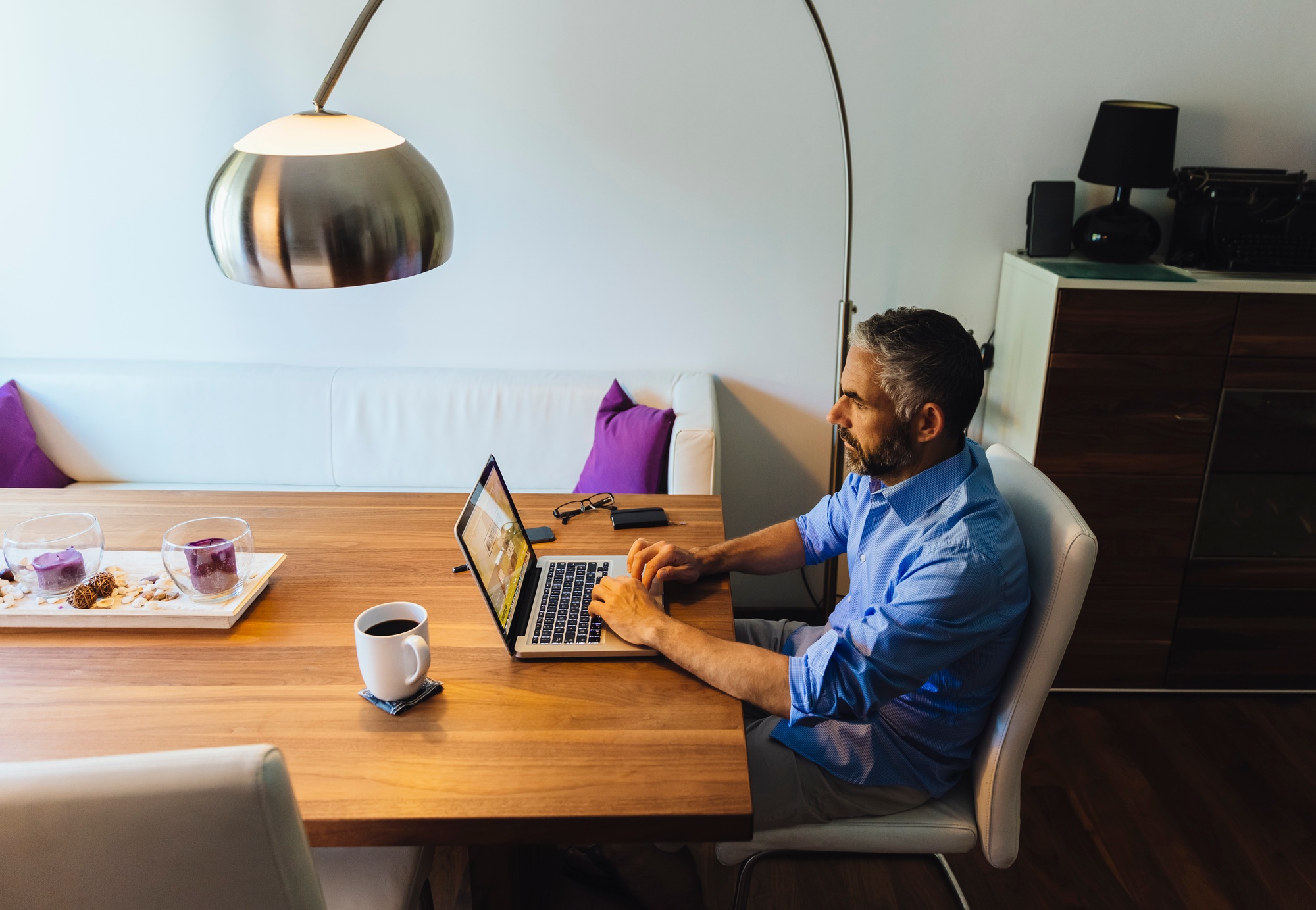 Businessman working at home office